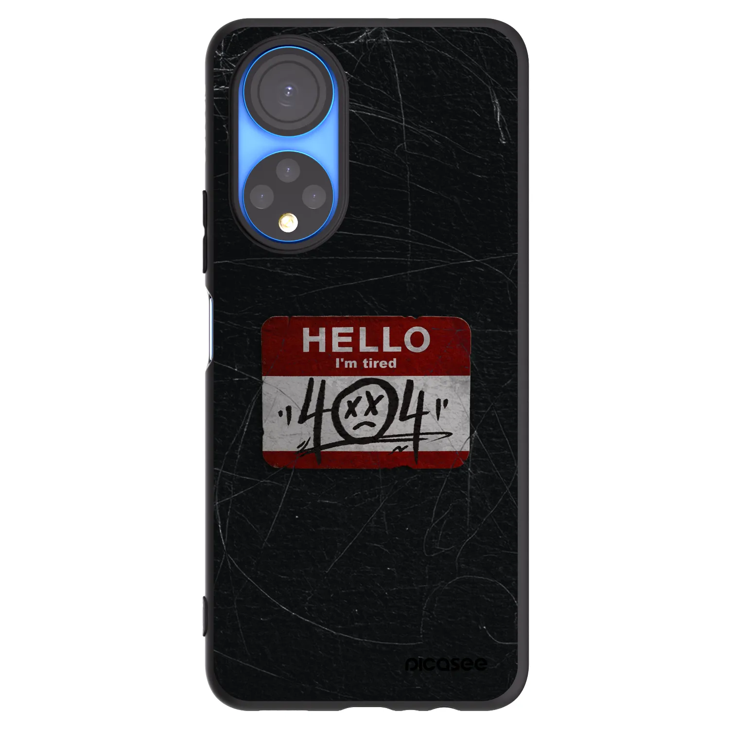 Picasee silikonowe czarne etui na Honor X7 - HELLO 404