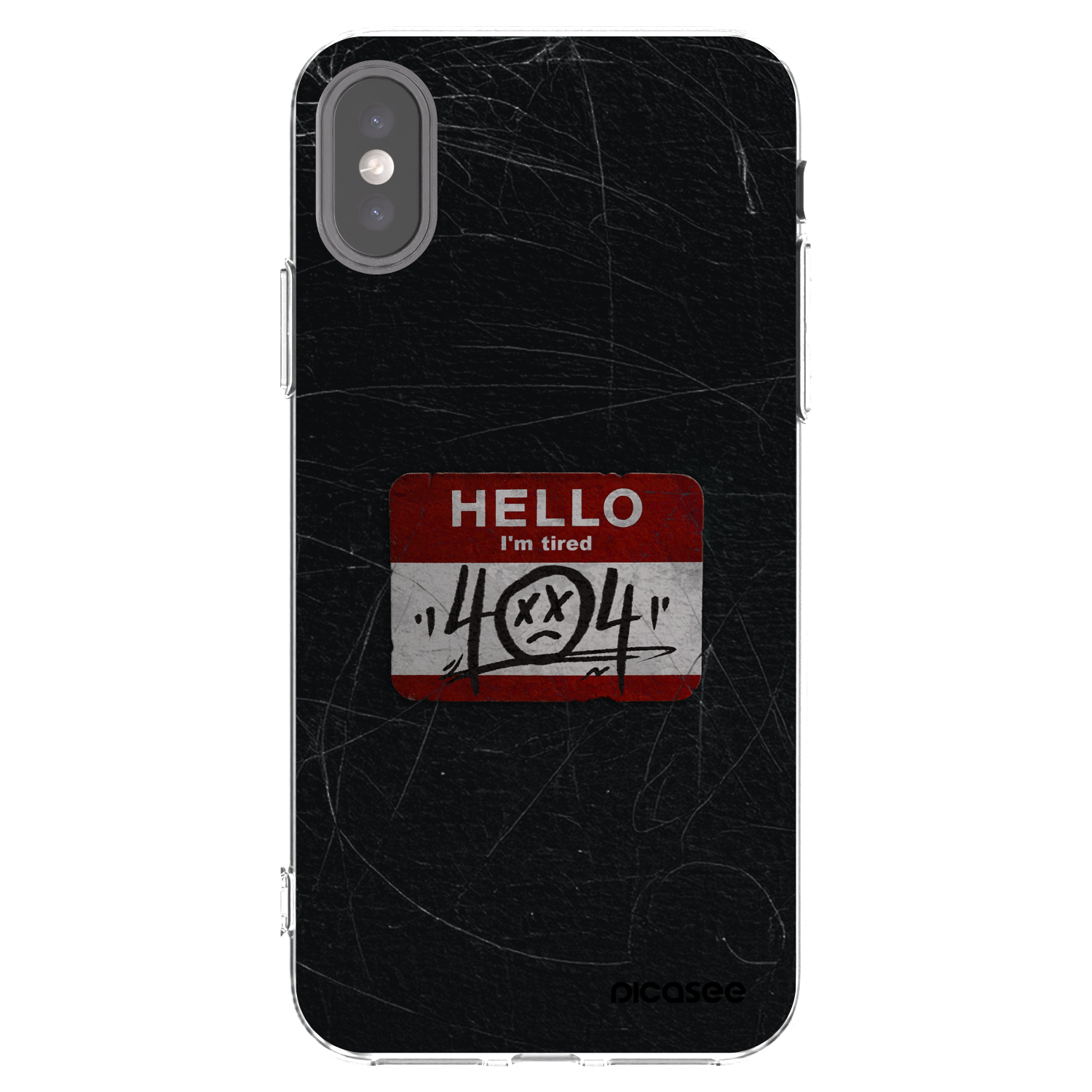 Picasee silikonowe przeźroczyste etui na Apple iPhone X/XS - HELLO 404