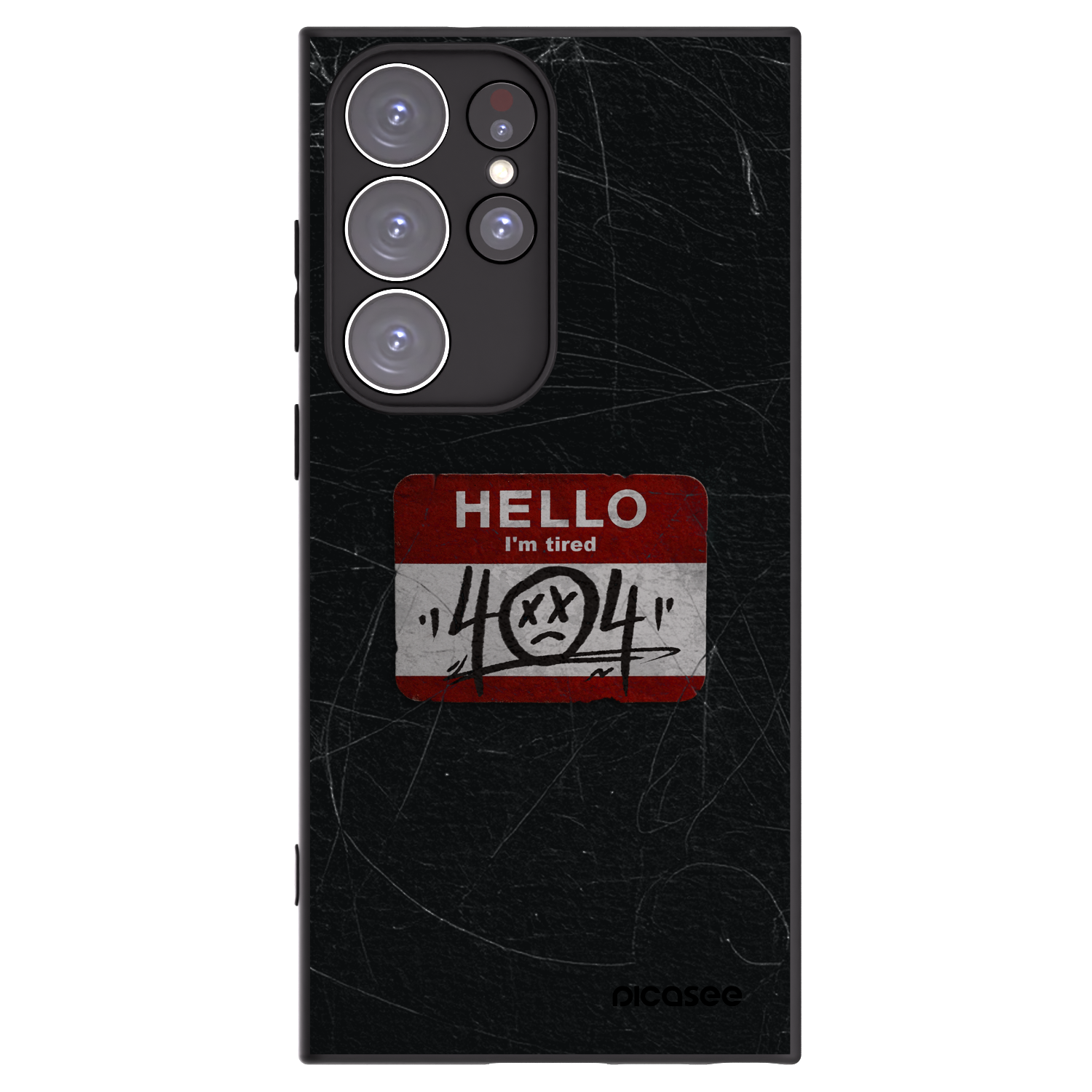 Picasee silikonowe czarne etui na Samsung Galaxy S23 Ultra 5G - HELLO 404