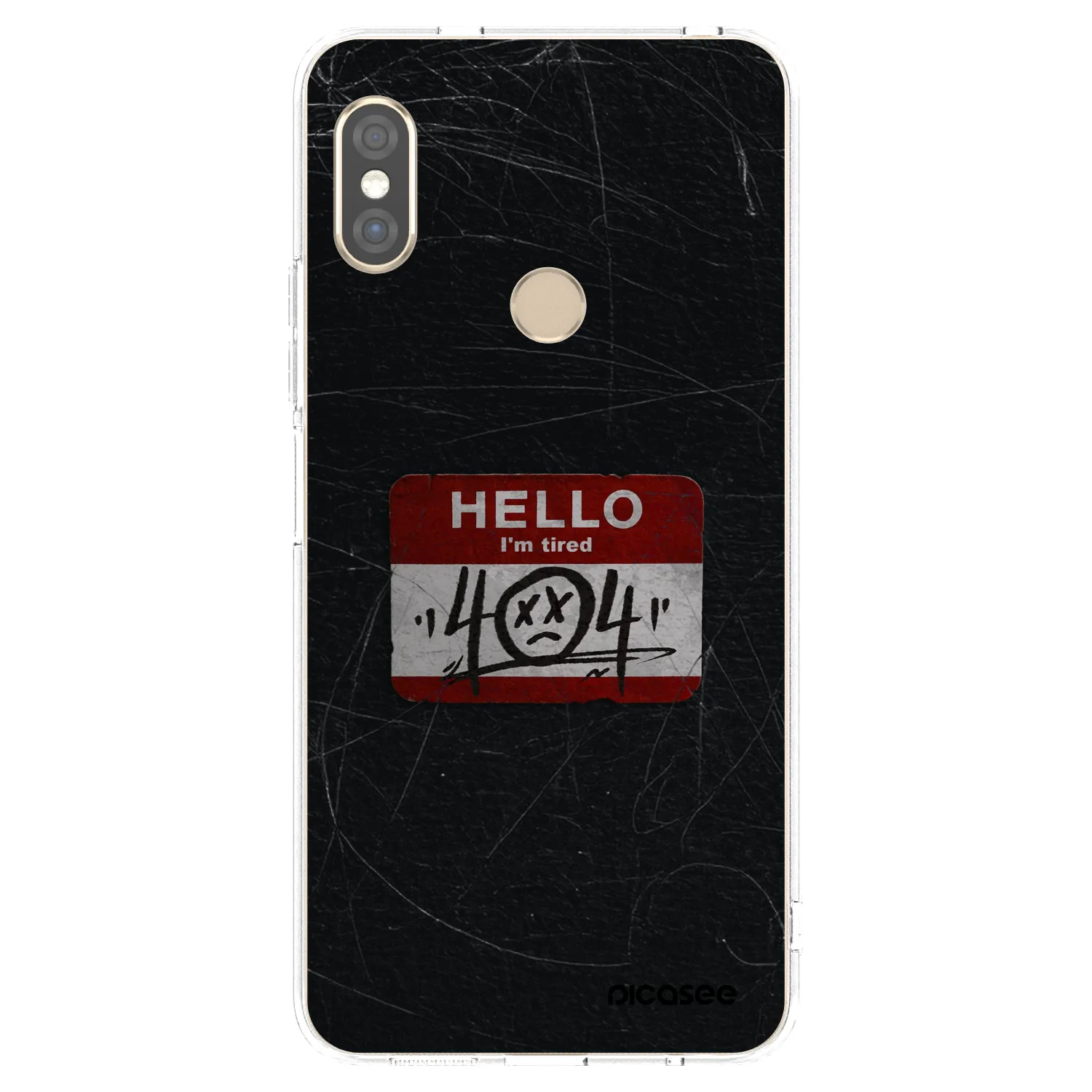 Picasee silikonowe przeźroczyste etui na Xiaomi Redmi Note 5 Global - HELLO 404