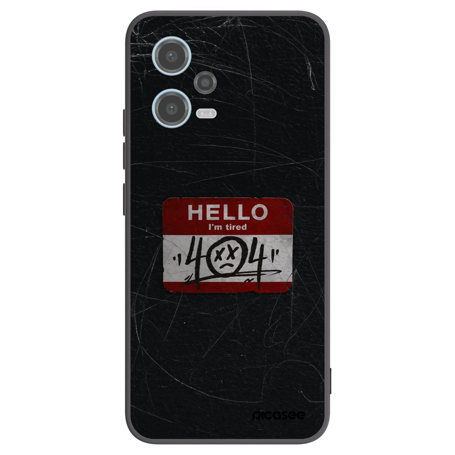 Picasee silikonowe czarne etui na Xiaomi Redmi Note 12 5G - HELLO 404