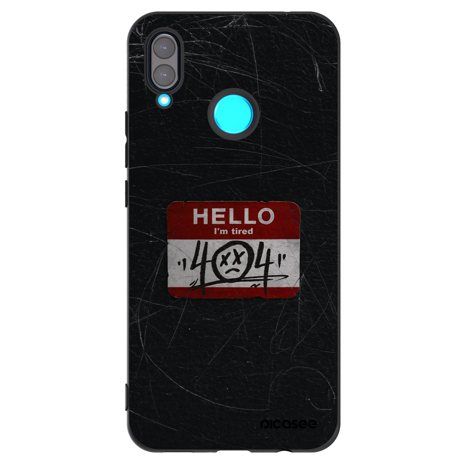 Picasee silikonowe czarne etui na Huawei Nova 3 - HELLO 404