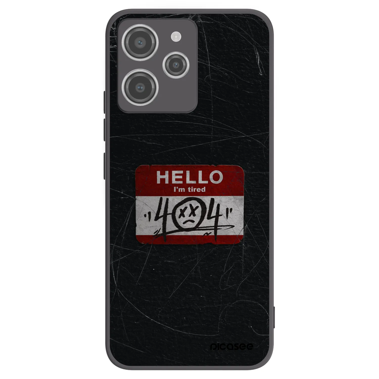 Picasee silikonowe czarne etui na Xiaomi Redmi 12 4G - HELLO 404