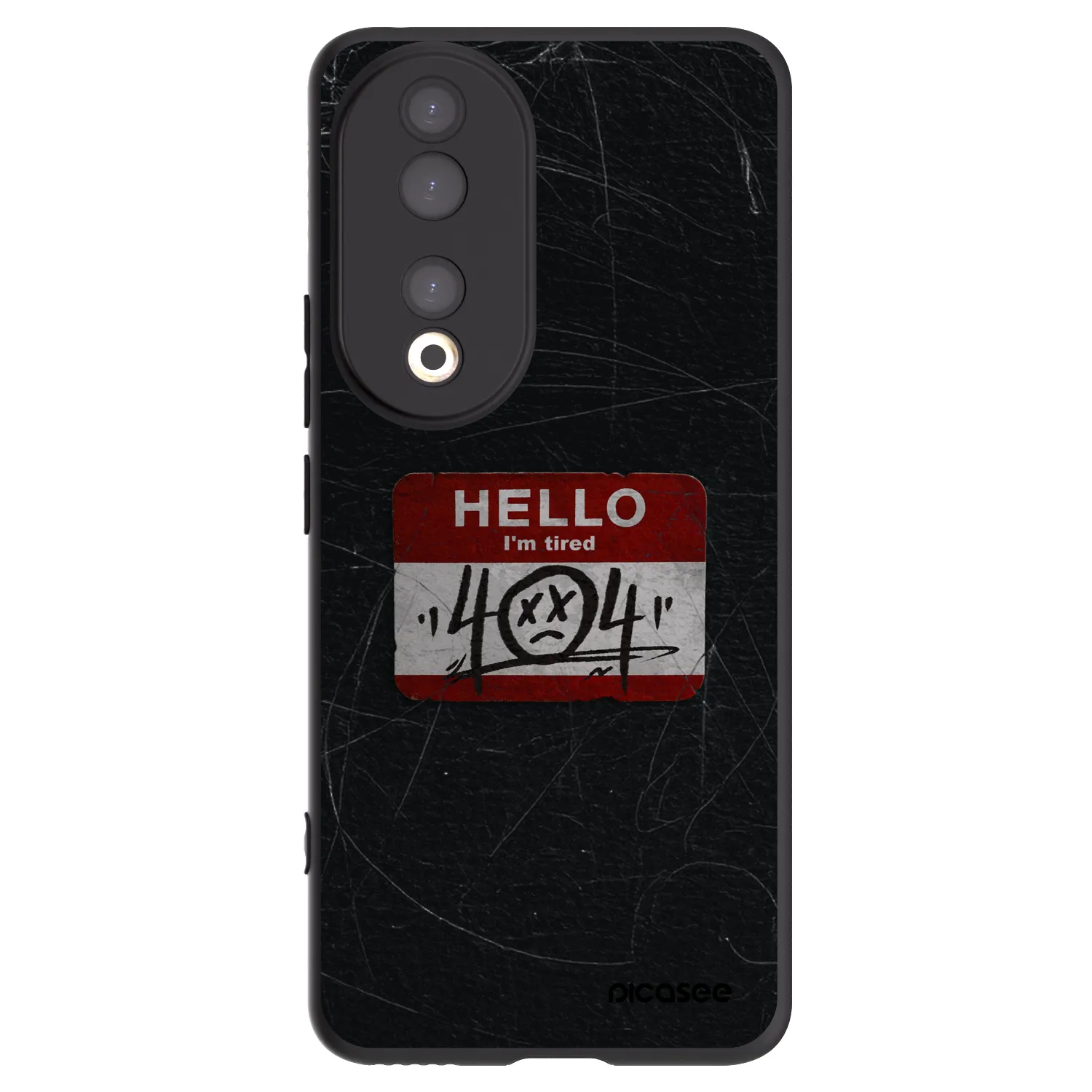 Picasee silikonowe czarne etui na Honor 90 5G - HELLO 404