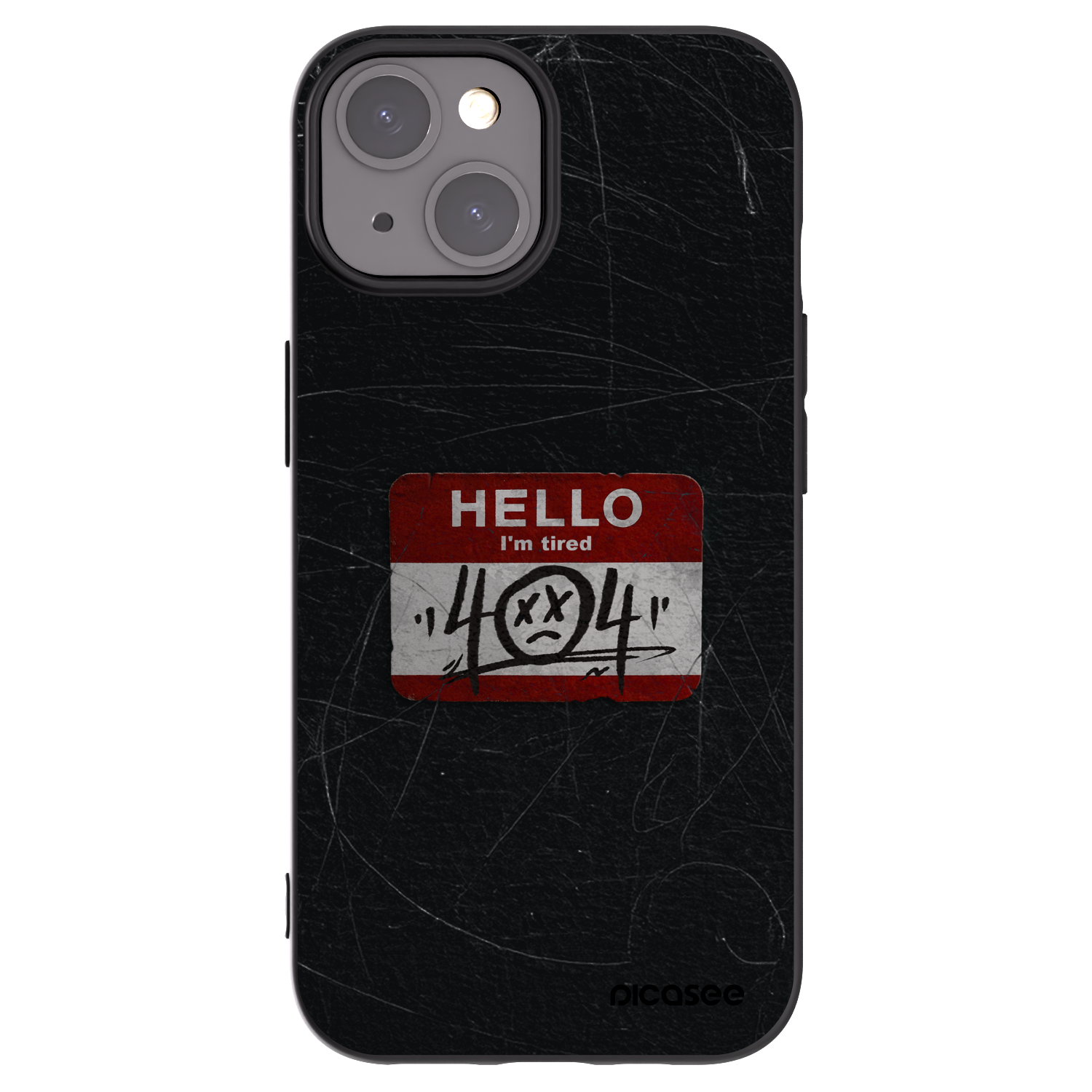 Picasee silikonowe czarne etui na Apple iPhone 15 - HELLO 404