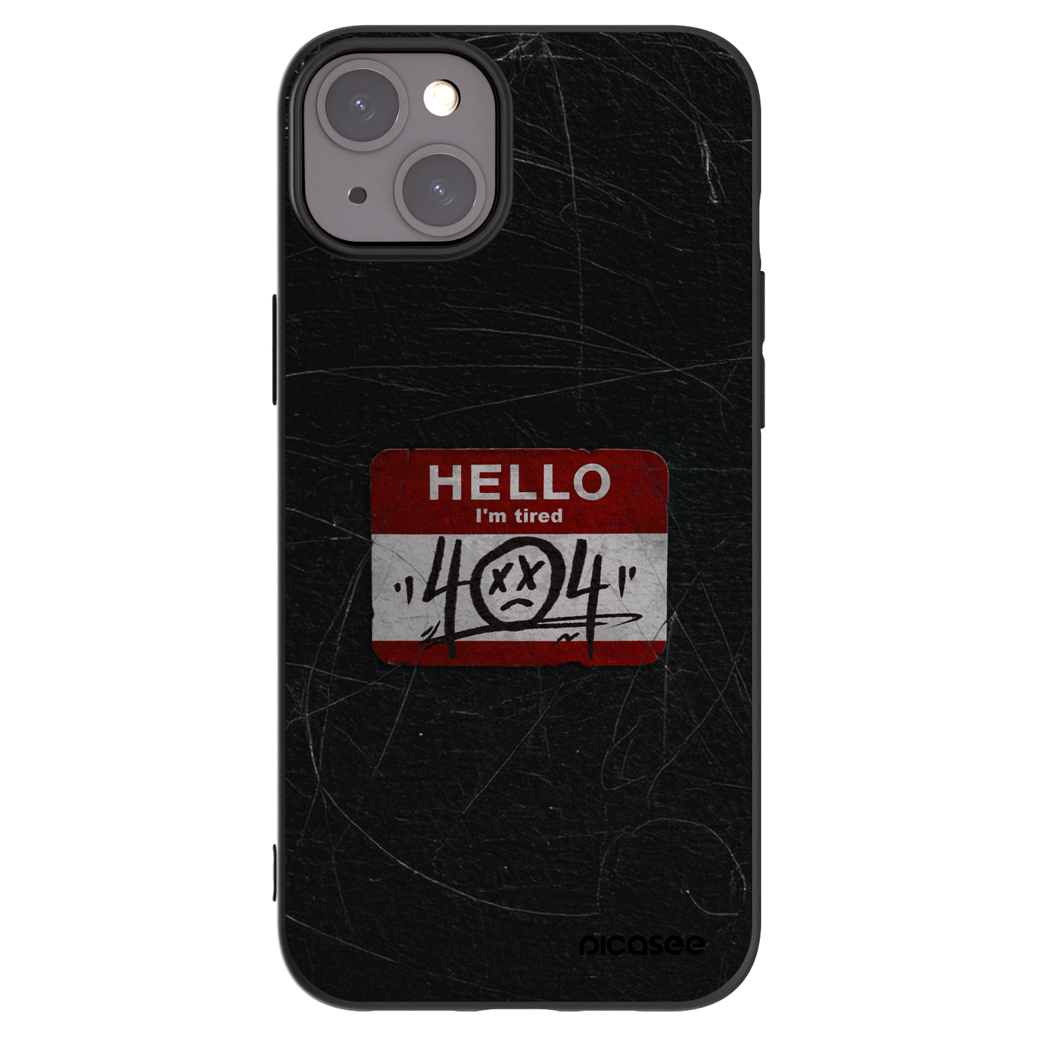 Picasee silikonowe czarne etui na Apple iPhone 15 Plus - HELLO 404