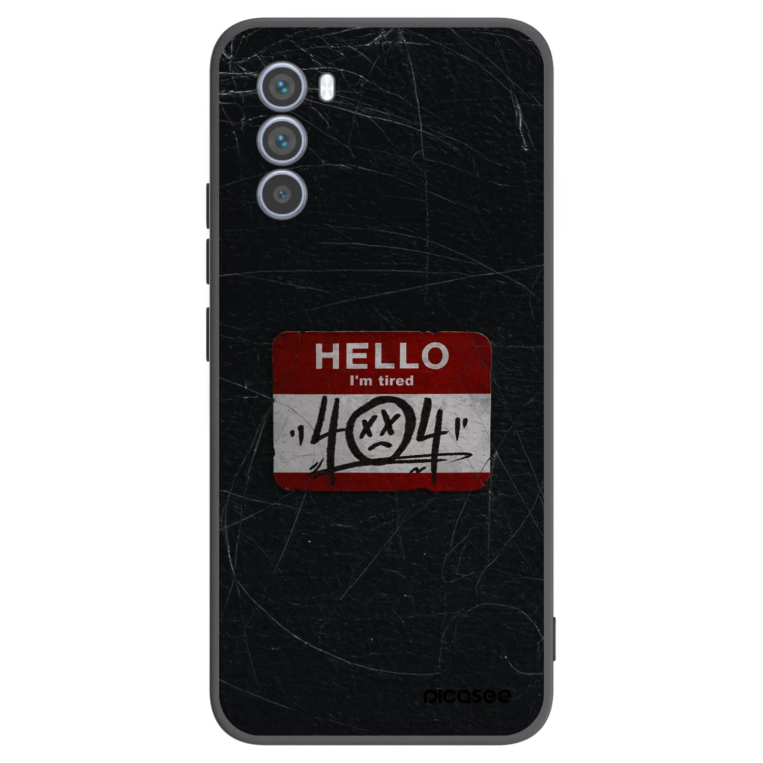 Picasee silikonowe czarne etui na Motorola Moto G62 - HELLO 404