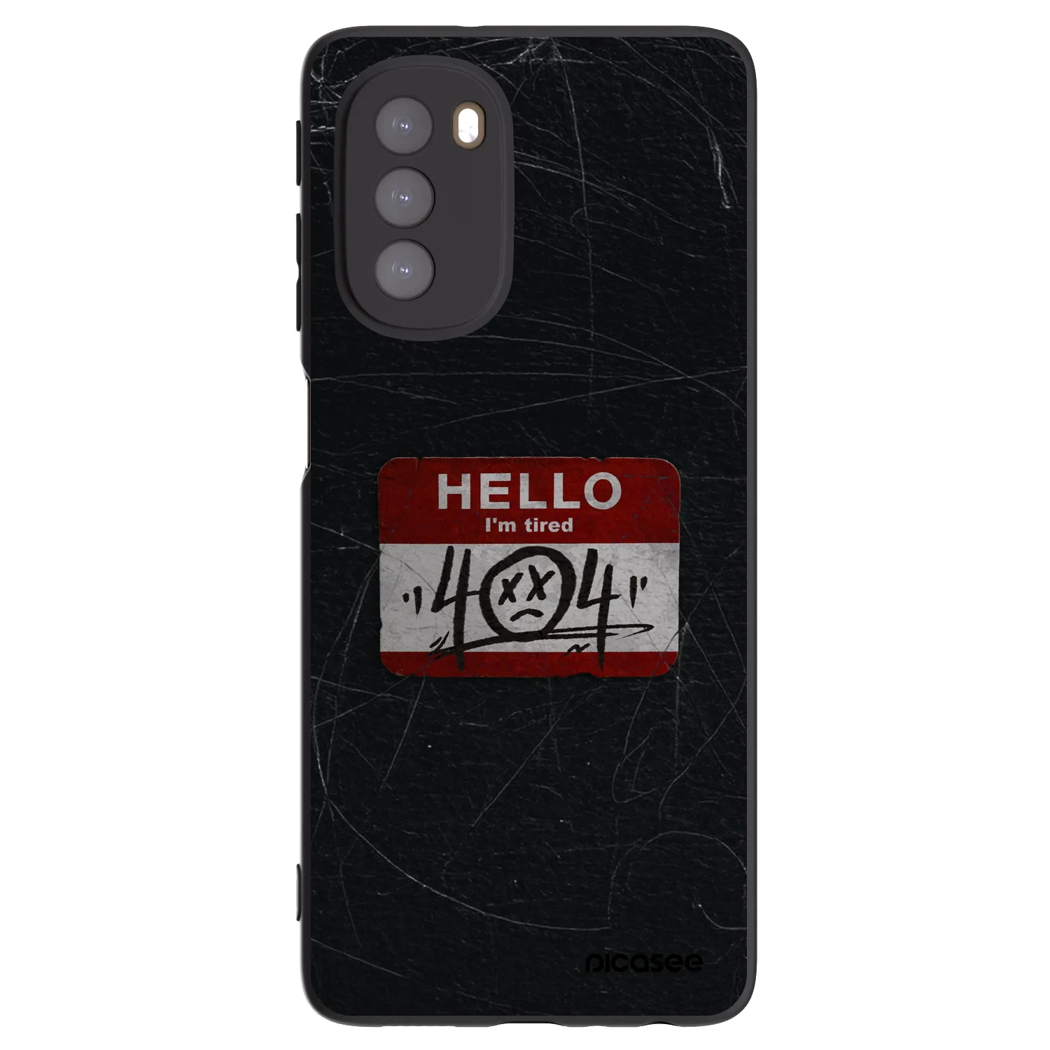 Picasee silikonowe czarne etui na Motorola Moto G51 - HELLO 404