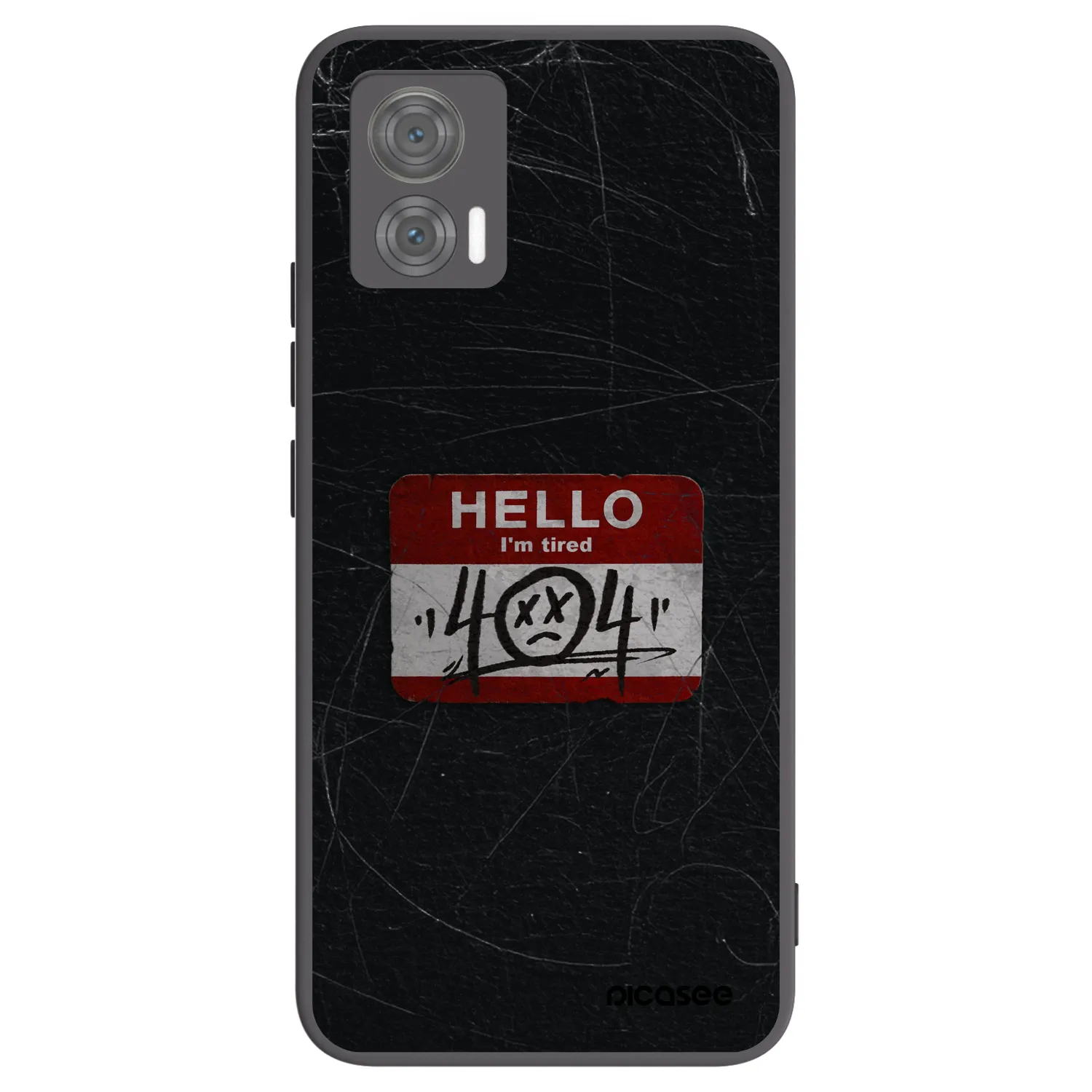 Picasee silikonowe czarne etui na Motorola Edge 30 Neo - HELLO 404