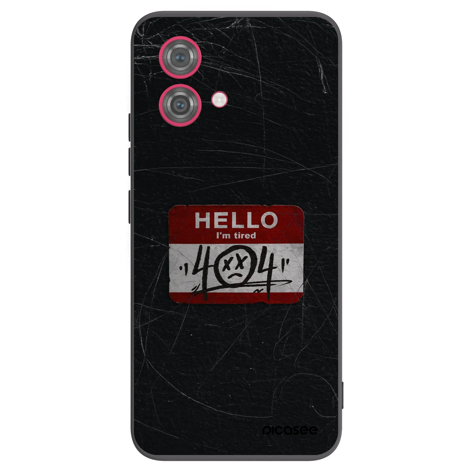 Picasee silikonowe czarne etui na Motorola Moto G84 5G - HELLO 404