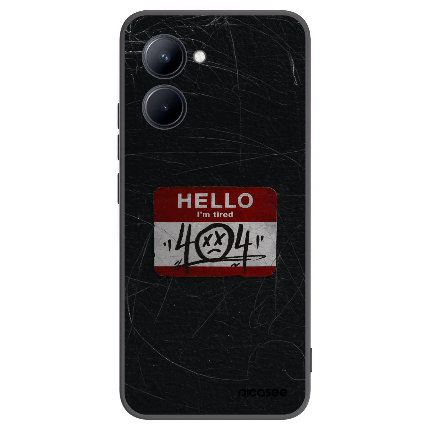 Picasee silikonowe czarne etui na Realme C33 (2023) - HELLO 404