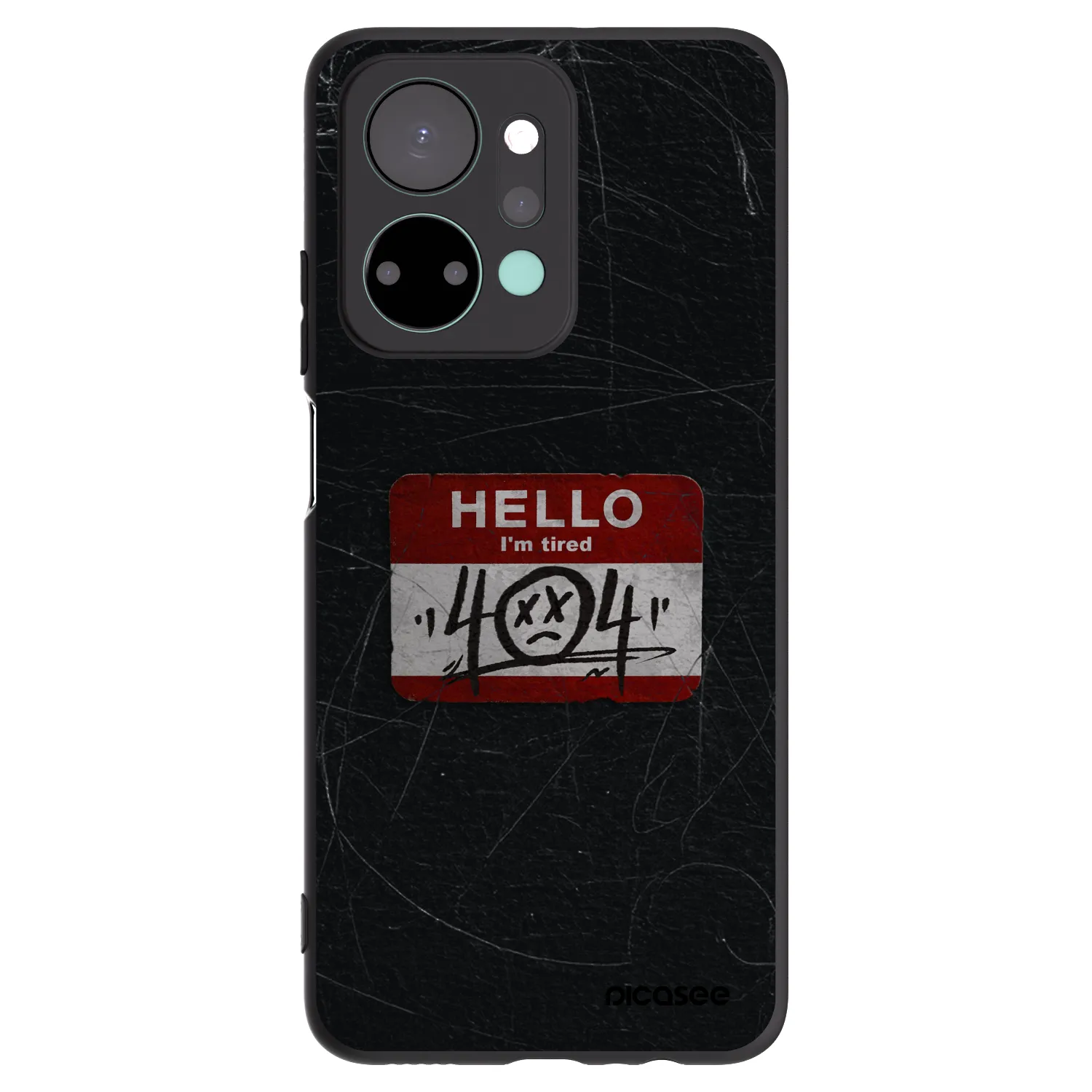 Picasee silikonowe czarne etui na Honor X7a - HELLO 404