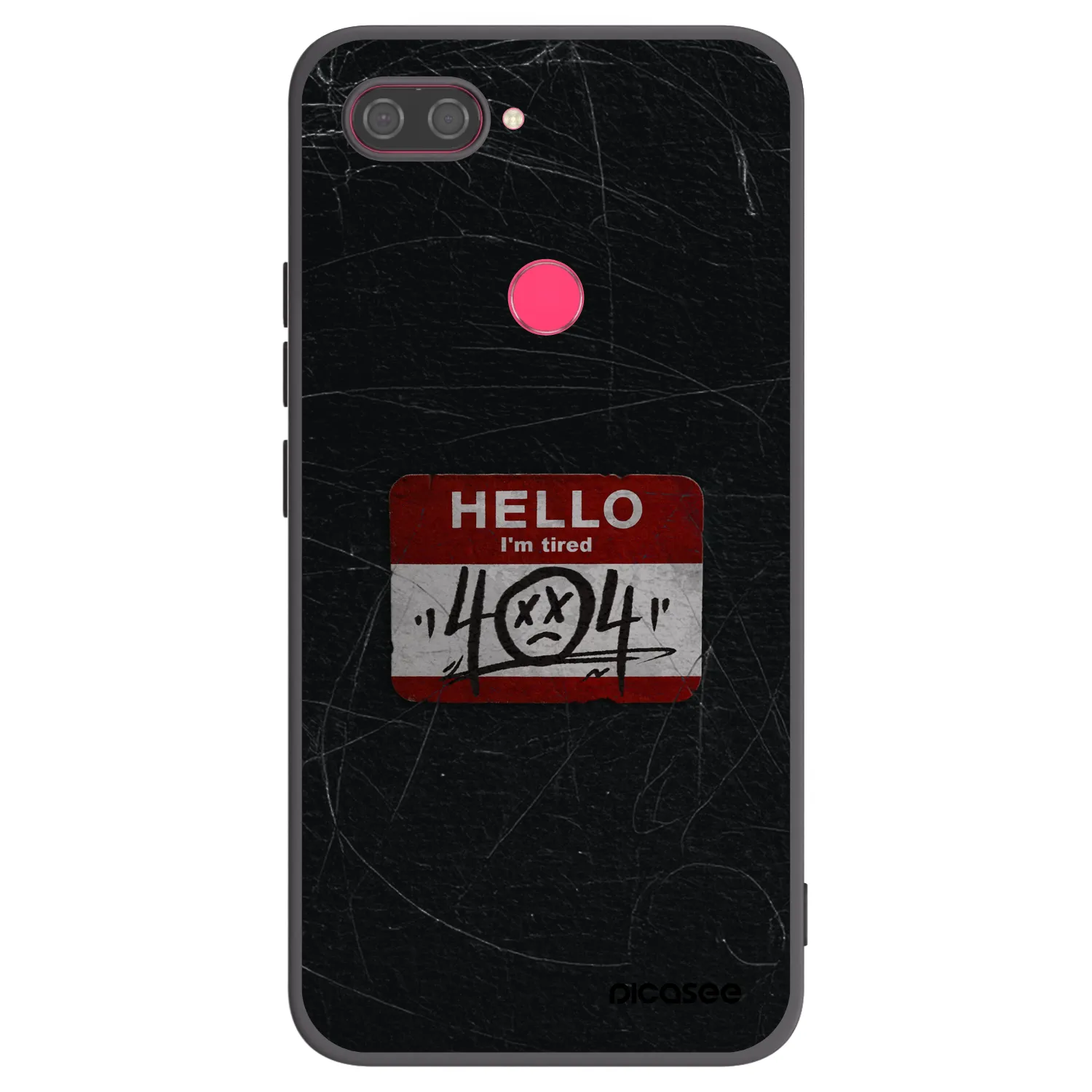 Picasee silikonowe czarne etui na Xiaomi Mi 8 Lite - HELLO 404