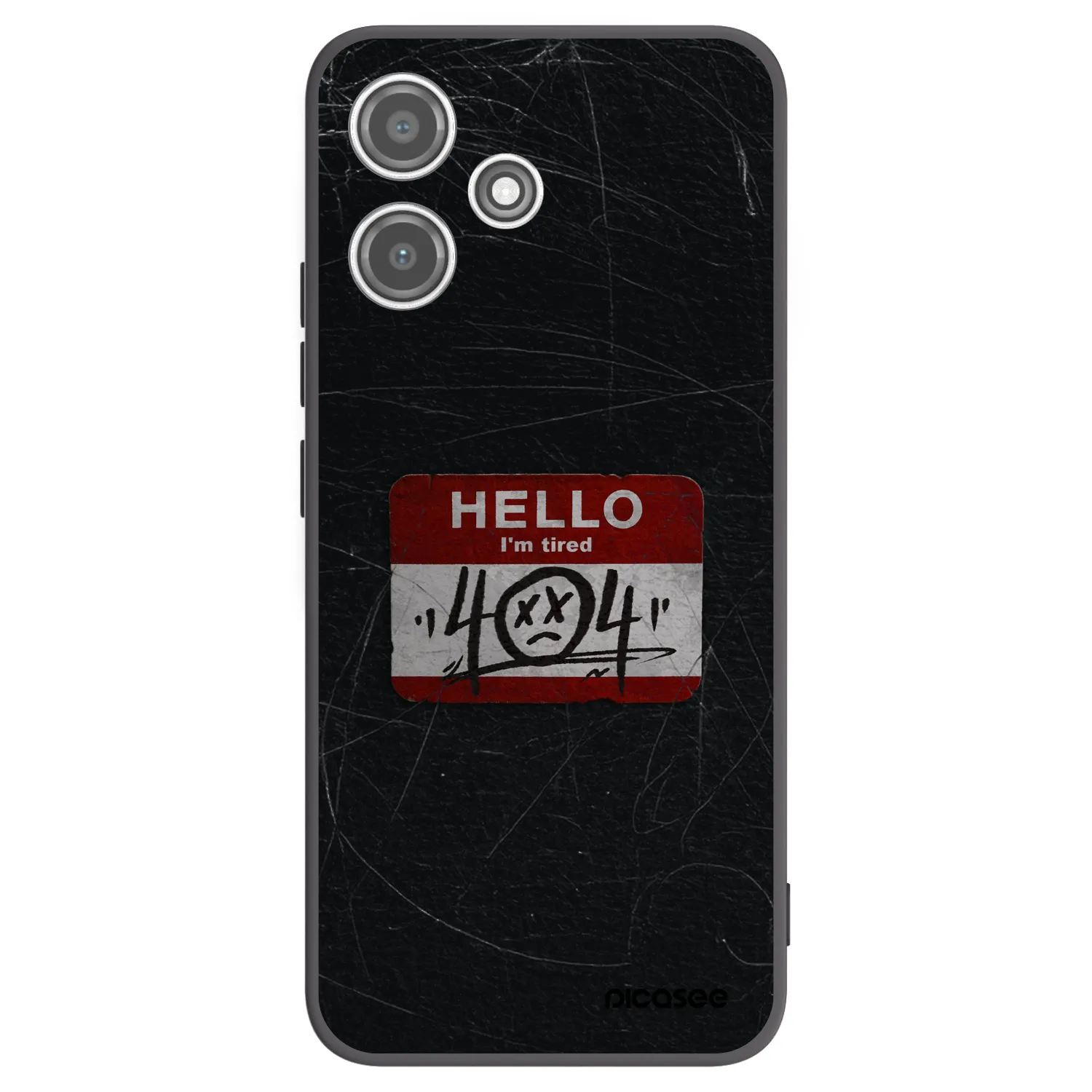 Picasee silikonowe czarne etui na Xiaomi Redmi 12 5G - HELLO 404