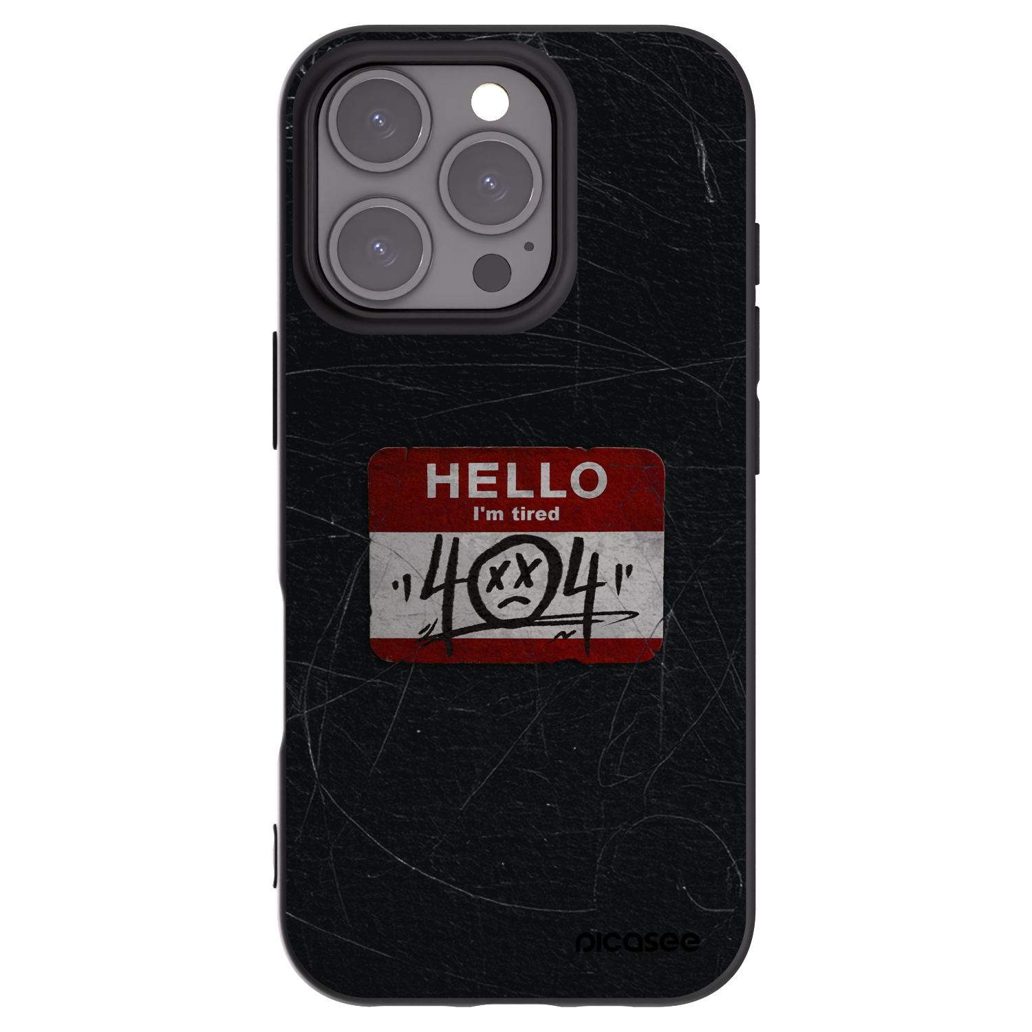 Picasee silikonowe czarne etui na Apple iPhone 16 Pro - HELLO 404