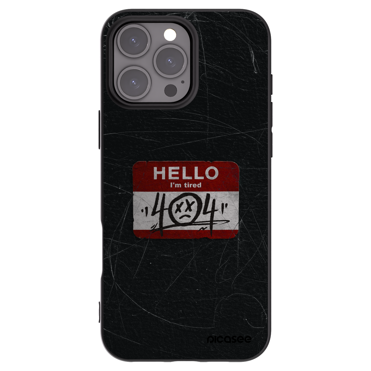 Picasee silikonowe czarne etui na Apple iPhone 16 Pro Max - HELLO 404