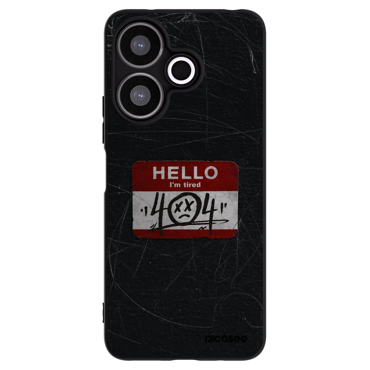 Picasee silikonowe czarne etui na Xiaomi Redmi 13 4G - HELLO 404