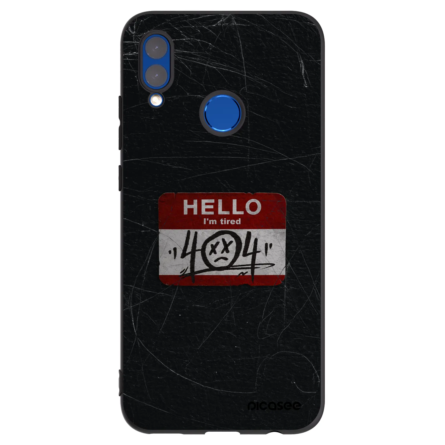 Picasee silikonowe czarne etui na Huawei P Smart 2019 - HELLO 404