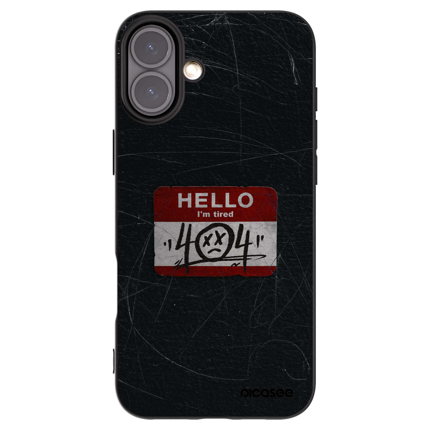 Picasee silikonowe czarne etui na Apple iPhone 16 Plus - HELLO 404
