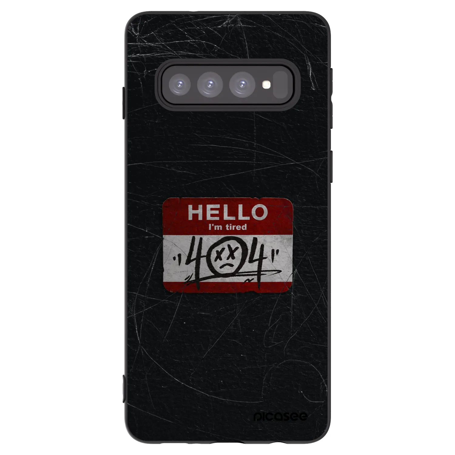 Picasee silikonowe czarne etui na Samsung Galaxy S10 G973 - HELLO 404