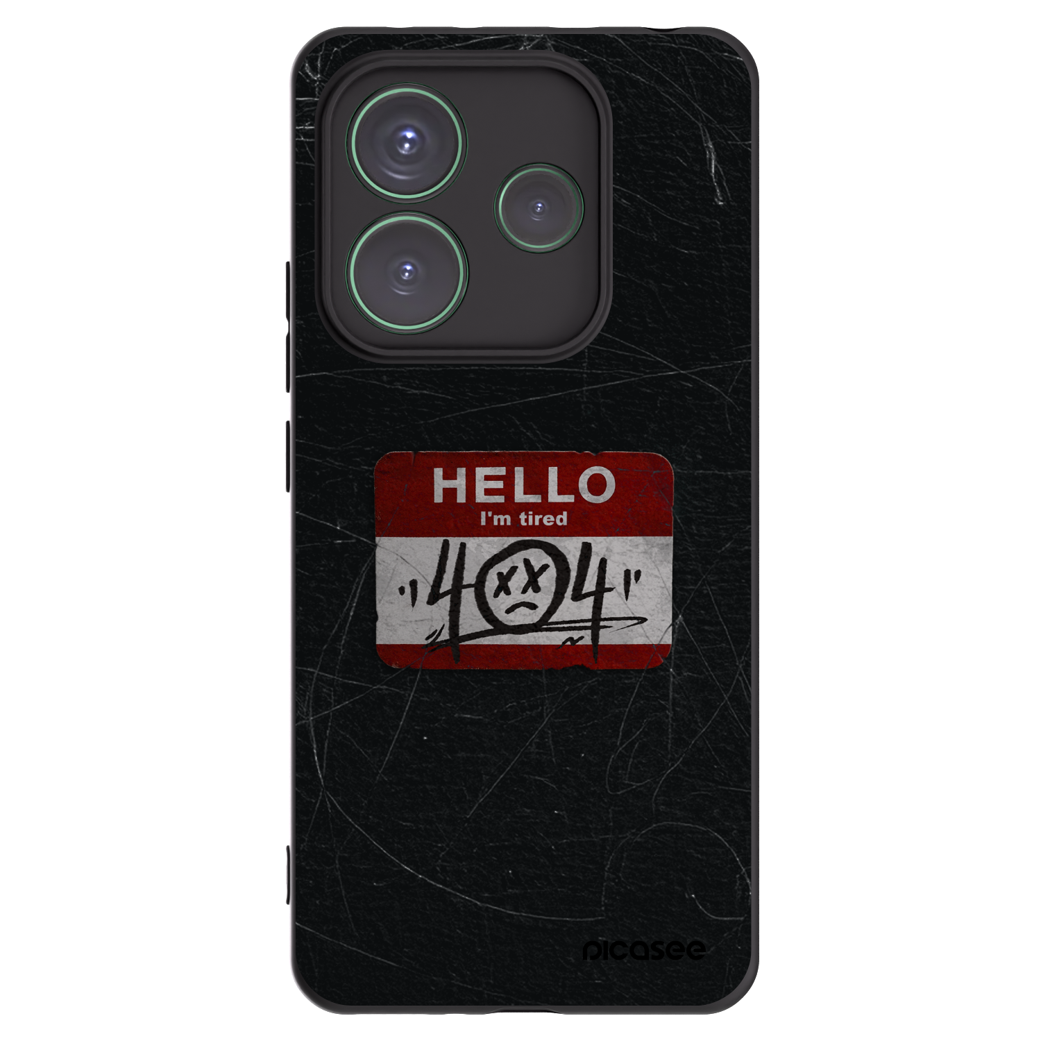 Picasee silikonowe czarne etui na Xiaomi Redmi Note 14 5G - HELLO 404