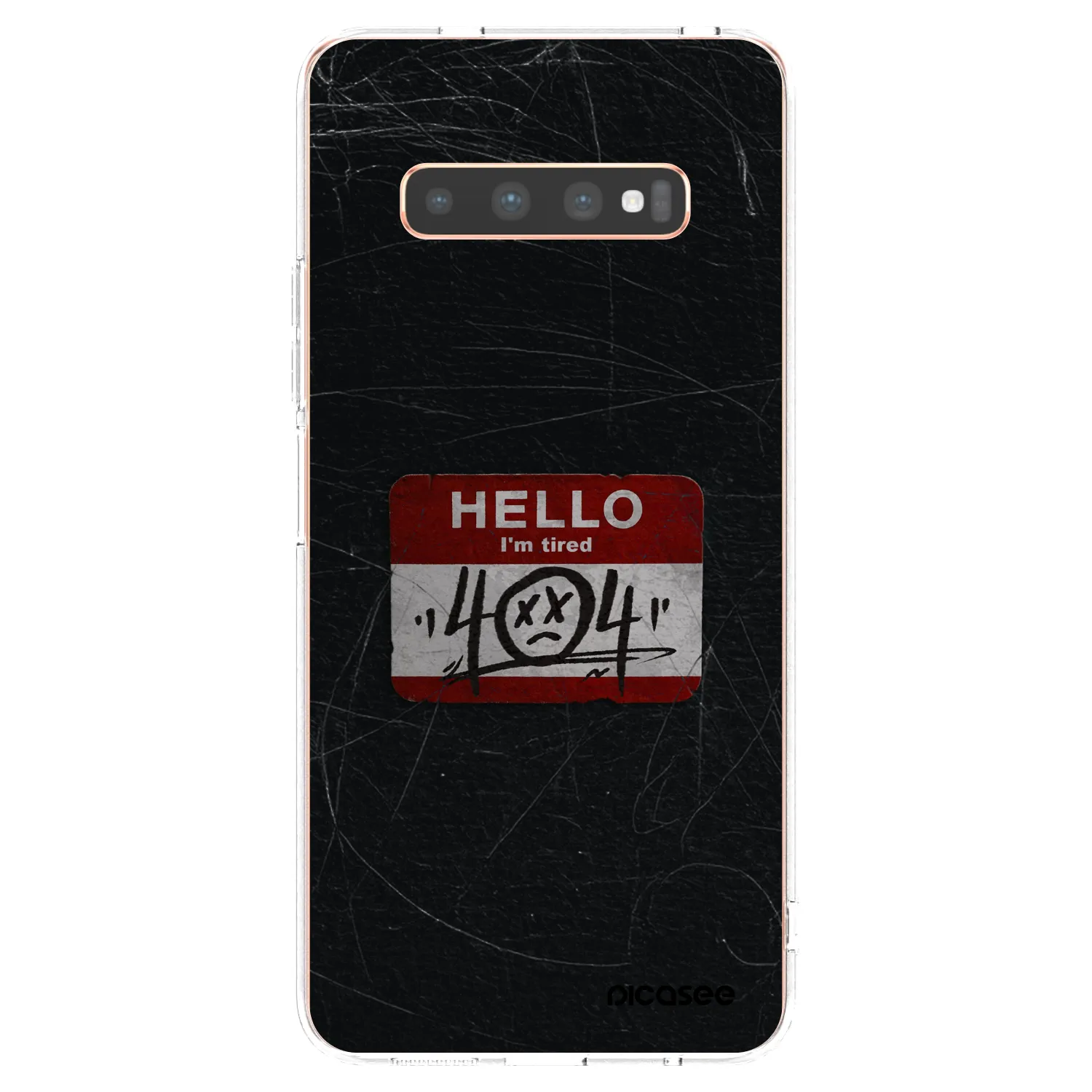 Picasee silikonowe przeźroczyste etui na Samsung Galaxy S10 Plus G975 - HELLO 404