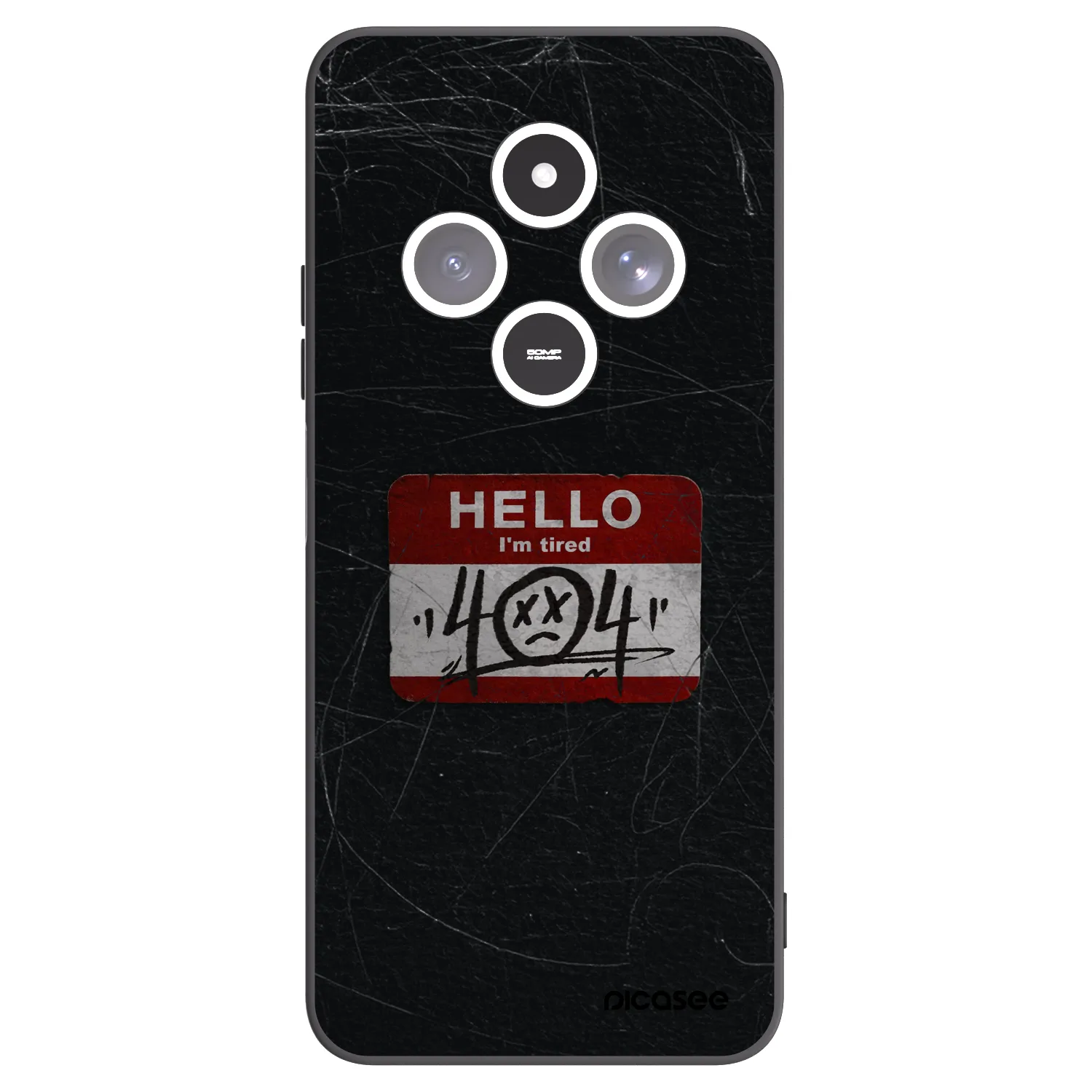 Picasee silikonowe czarne etui na Xiaomi Redmi 14C - HELLO 404