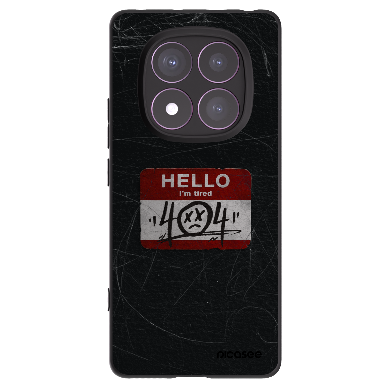 Picasee silikonowe czarne etui na Xiaomi Redmi Note 14 Pro 4G - HELLO 404