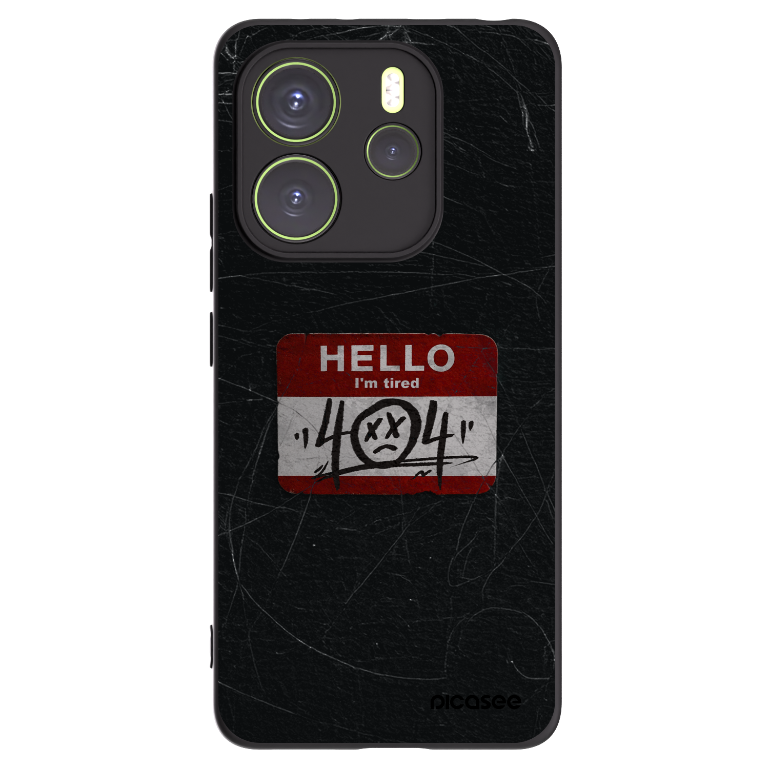 Picasee silikonowe czarne etui na Xiaomi Redmi Note 14 4G - HELLO 404