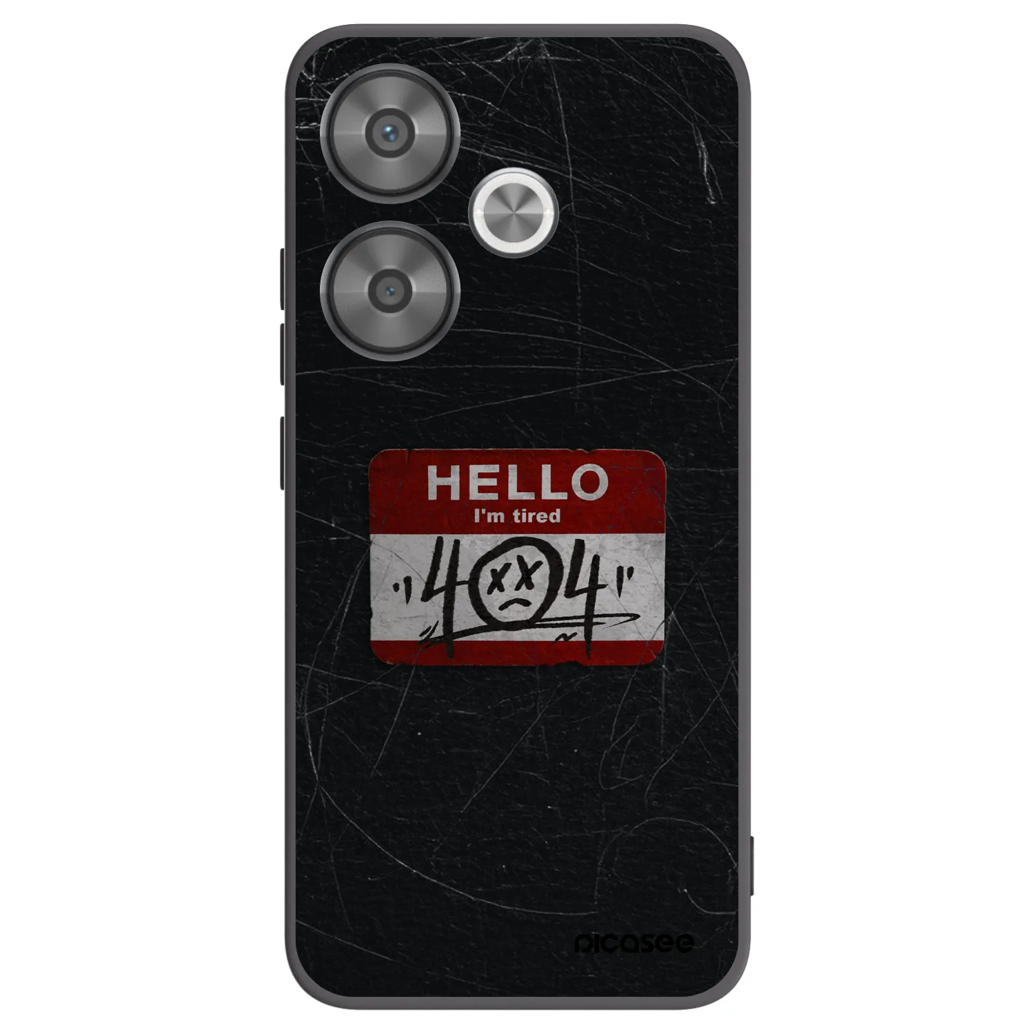 Picasee silikonowe czarne etui na Xiaomi Poco F6 - HELLO 404