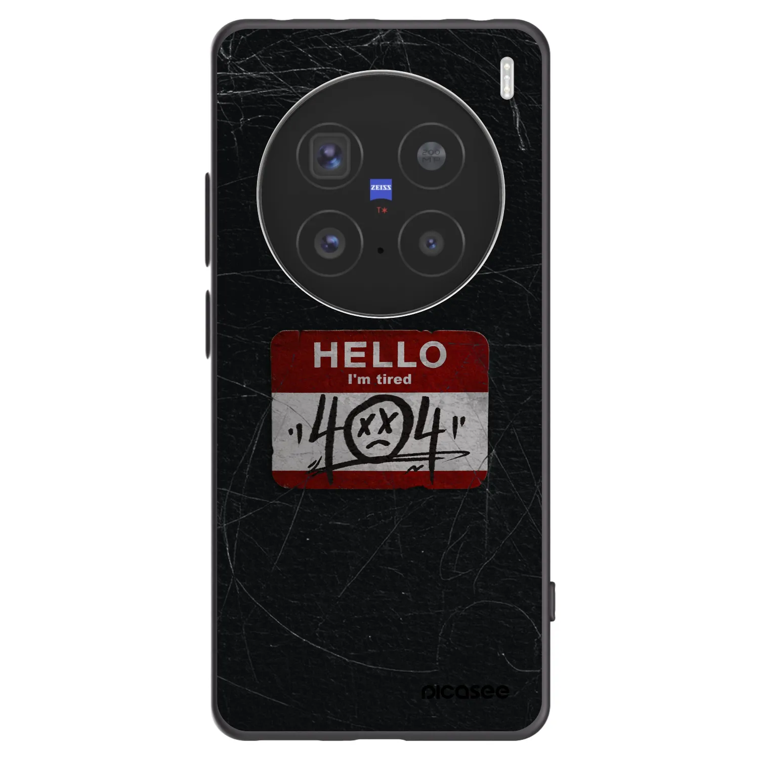 Picasee silikonowe czarne etui na Vivo X200 Pro - HELLO 404