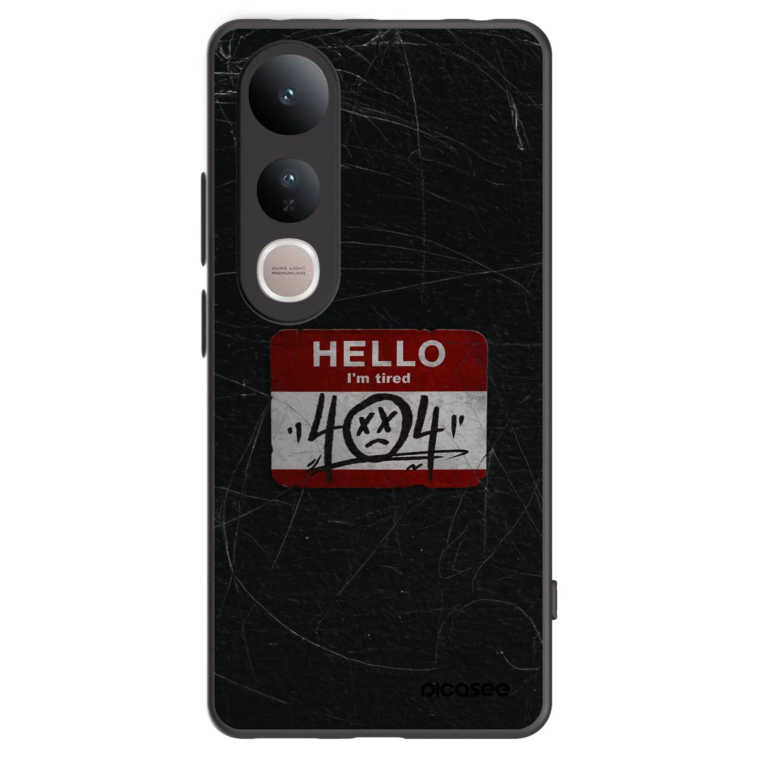 Picasee silikonowe czarne etui na Vivo V50 Lite 5G - HELLO 404