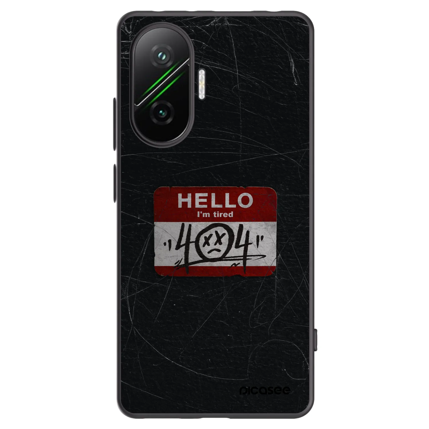 Picasee silikonowe czarne etui na Xiaomi Poco F7 5G - HELLO 404