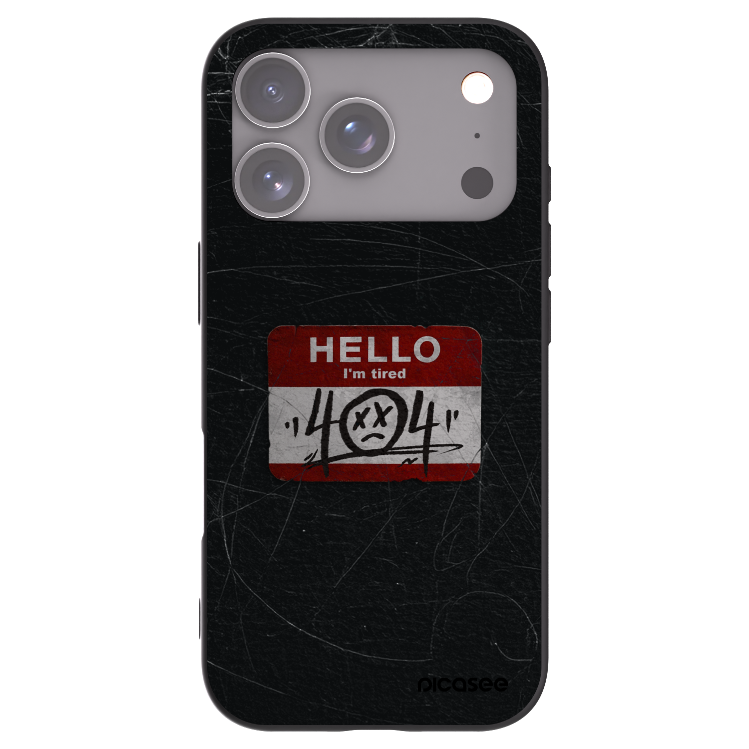 Picasee silikonowe czarne etui na Apple iPhone 17 Pro - HELLO 404