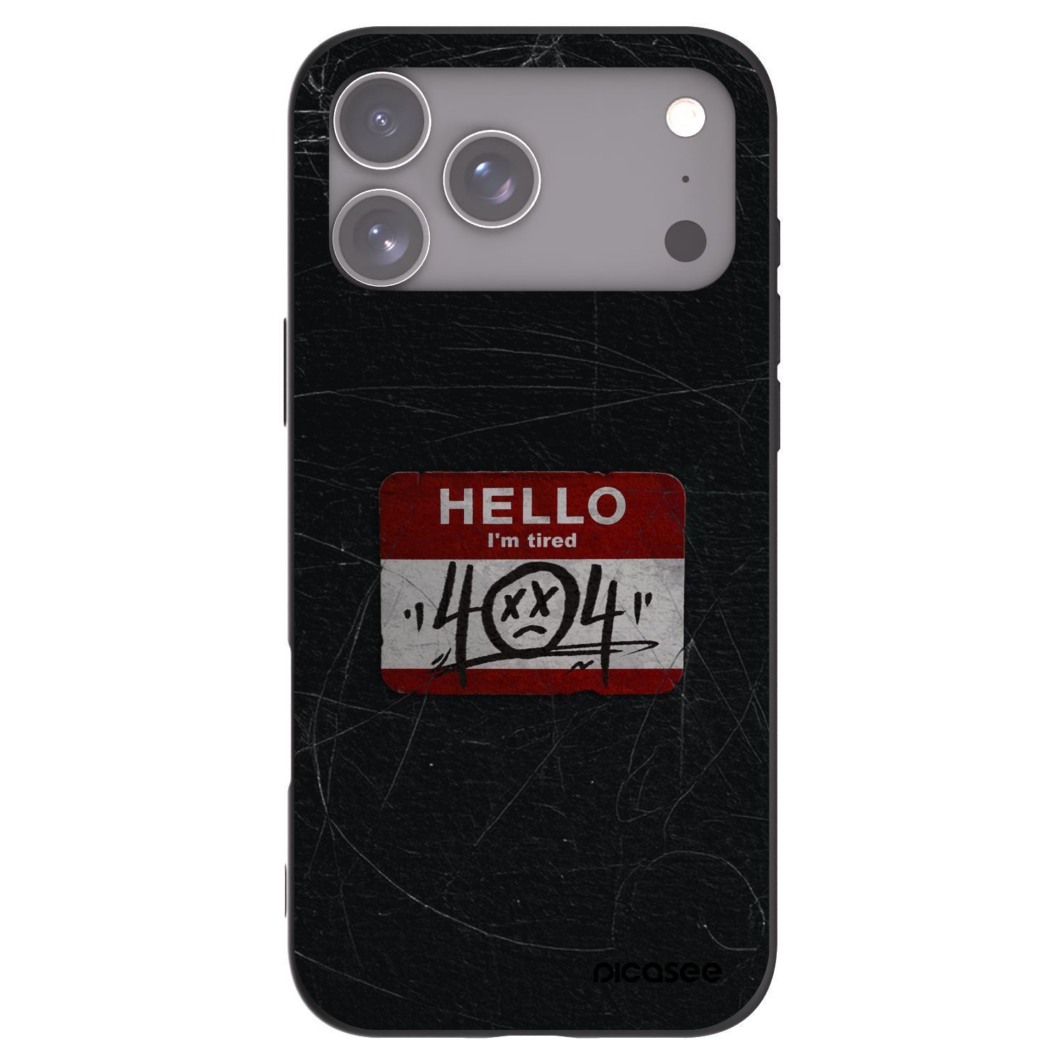 Picasee silikonowe czarne etui na Apple iPhone 17 Pro Max - HELLO 404