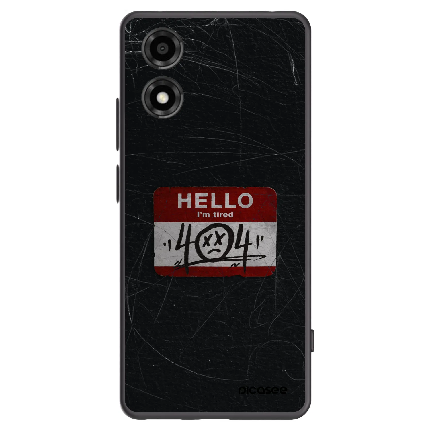 Picasee silikonowe czarne etui na Motorola Moto E14 - HELLO 404