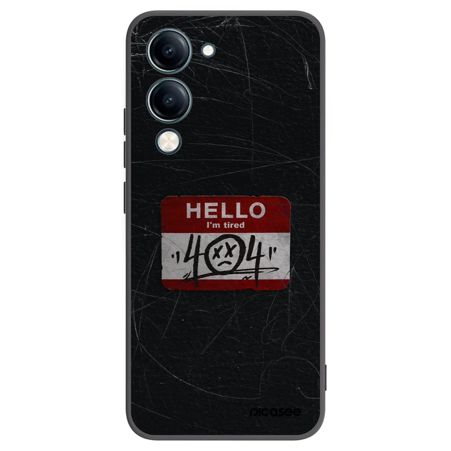 Picasee silikonowe czarne etui na Vivo Y29s 5G - HELLO 404
