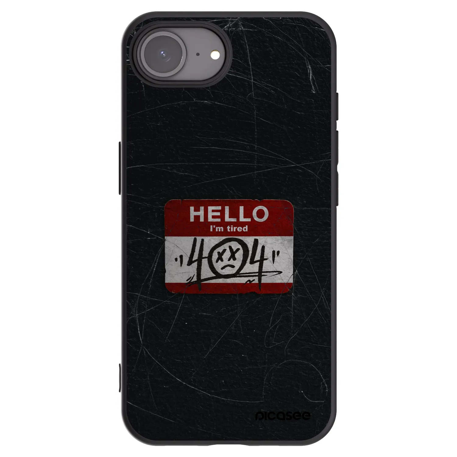 Picasee silikonowe czarne etui na Apple iPhone 17e - HELLO 404