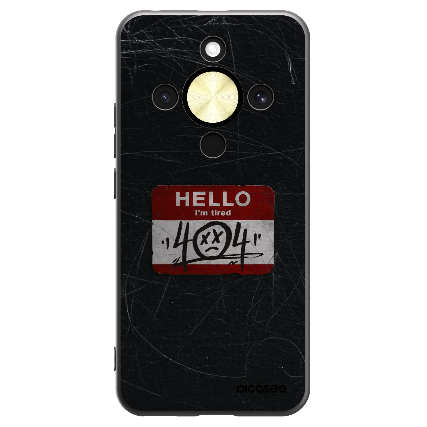 Picasee silikonowe czarne etui na Honor Magic8 Lite 5G - HELLO 404