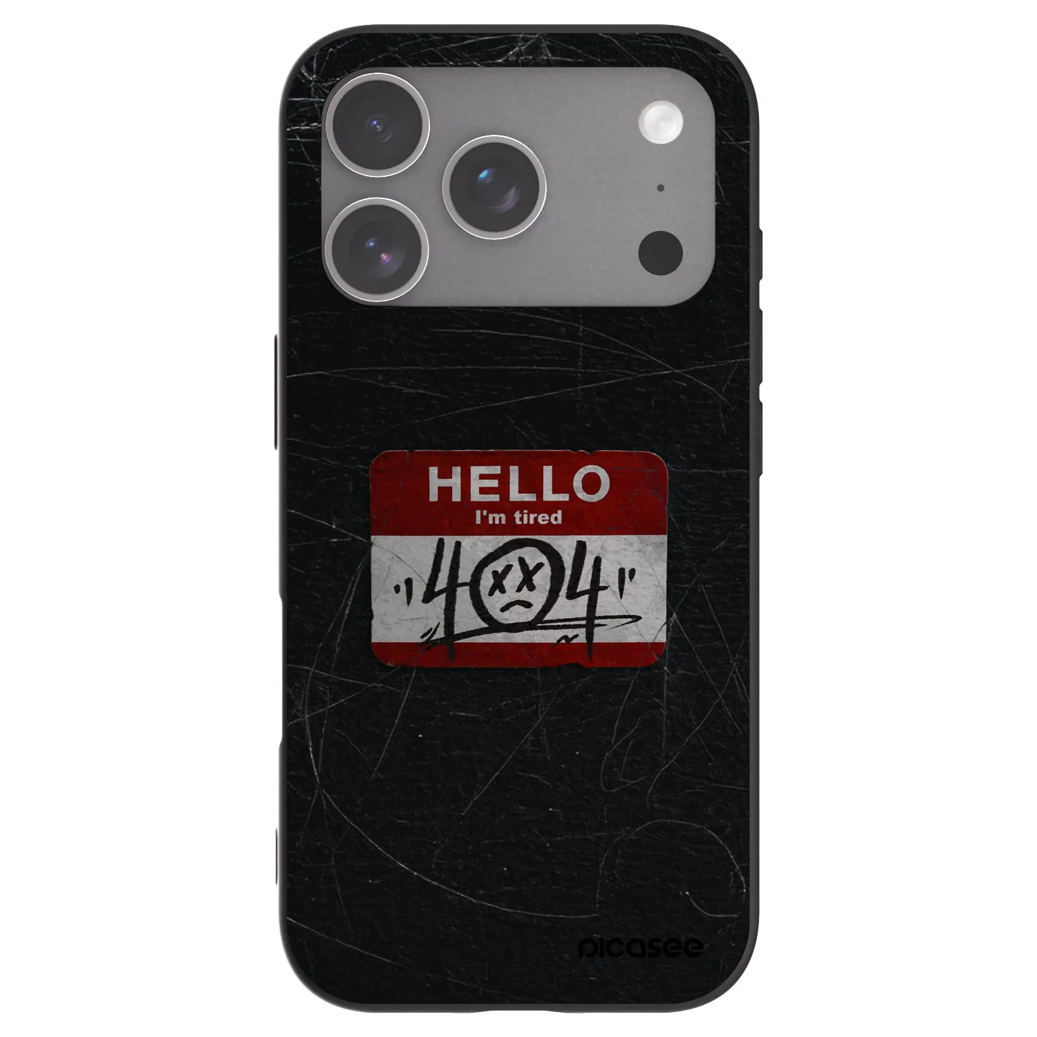 Picasee silikonowe czarne etui na Apple iPhone 18 Pro - HELLO 404