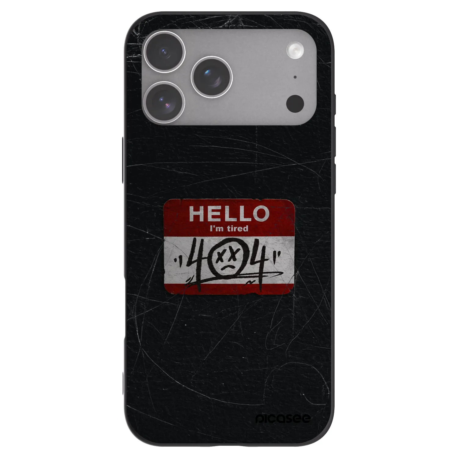 Picasee silikonowe czarne etui na Apple iPhone 18 Pro Max - HELLO 404