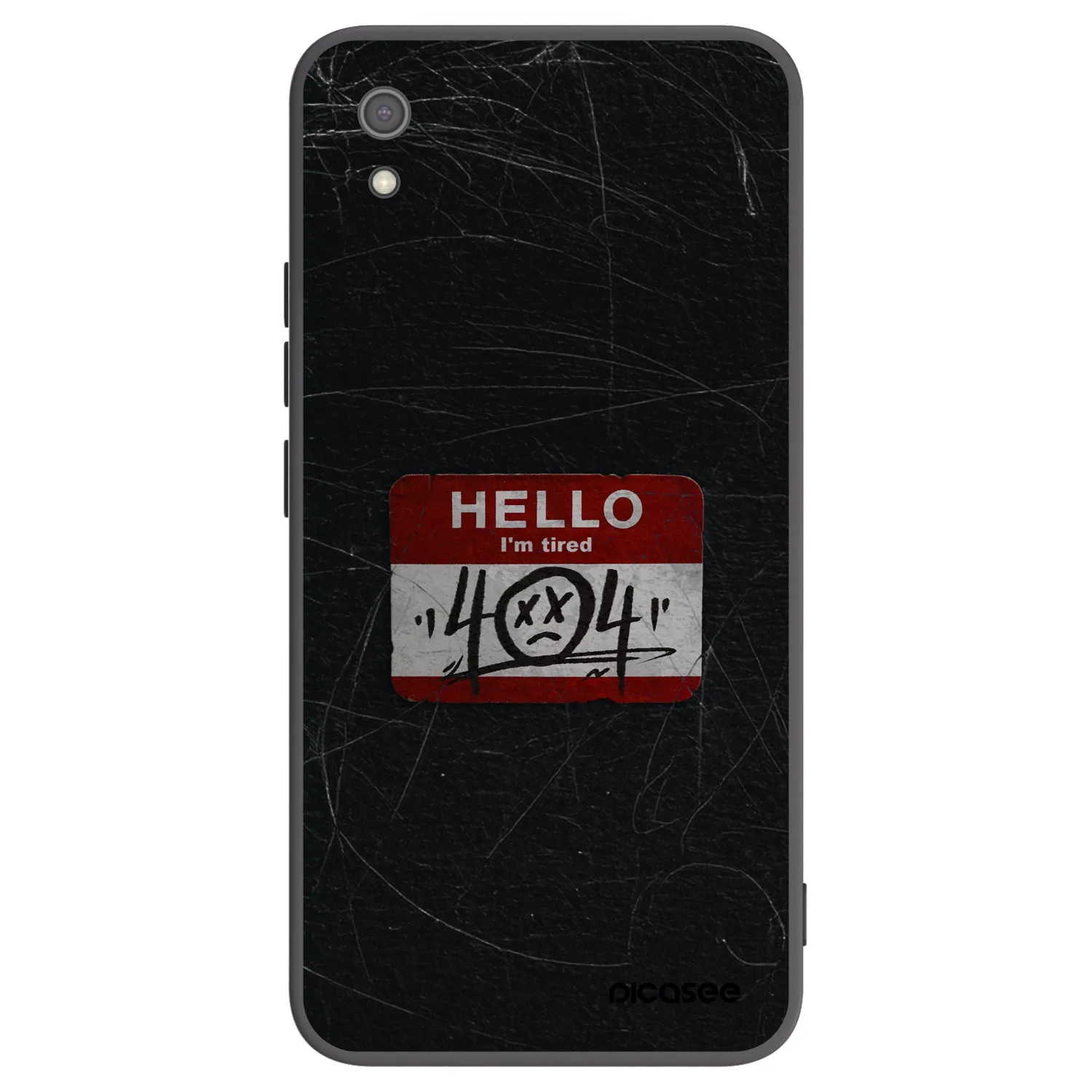 Picasee silikonowe czarne etui na Xiaomi Redmi 7A - HELLO 404