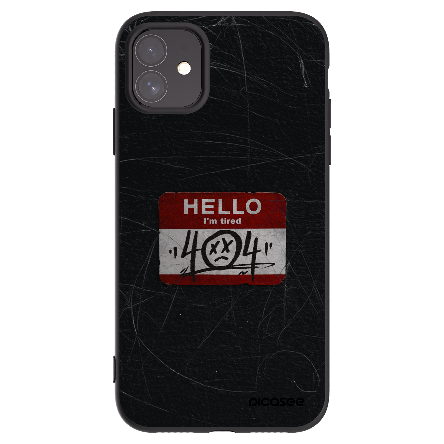 Picasee silikonowe czarne etui na Apple iPhone 11 - HELLO 404