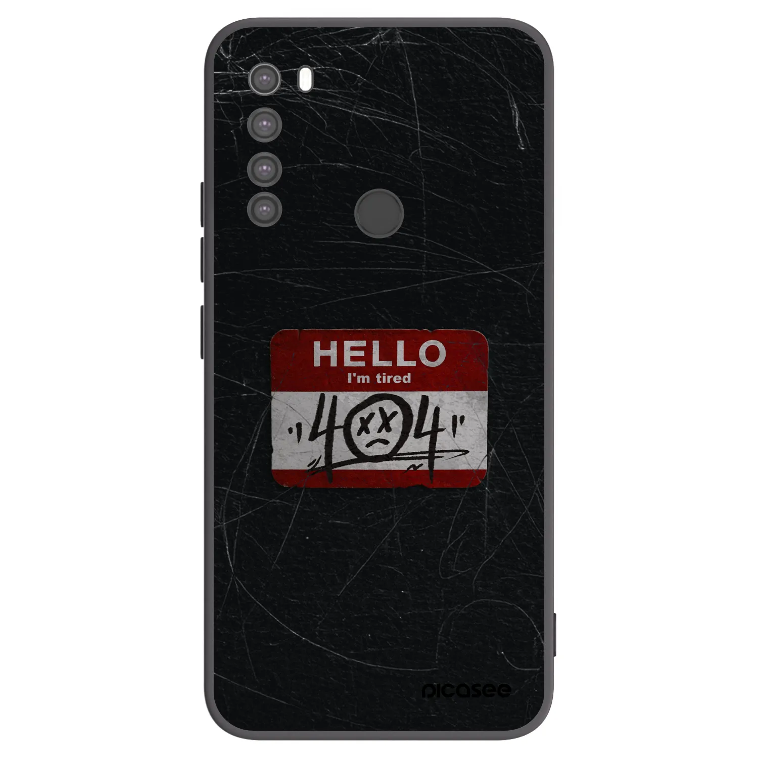 Picasee silikonowe czarne etui na Xiaomi Redmi Note 8 - HELLO 404