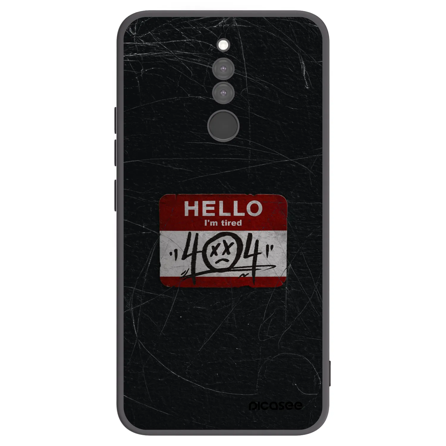 Picasee silikonowe czarne etui na Xiaomi Redmi 8 - HELLO 404