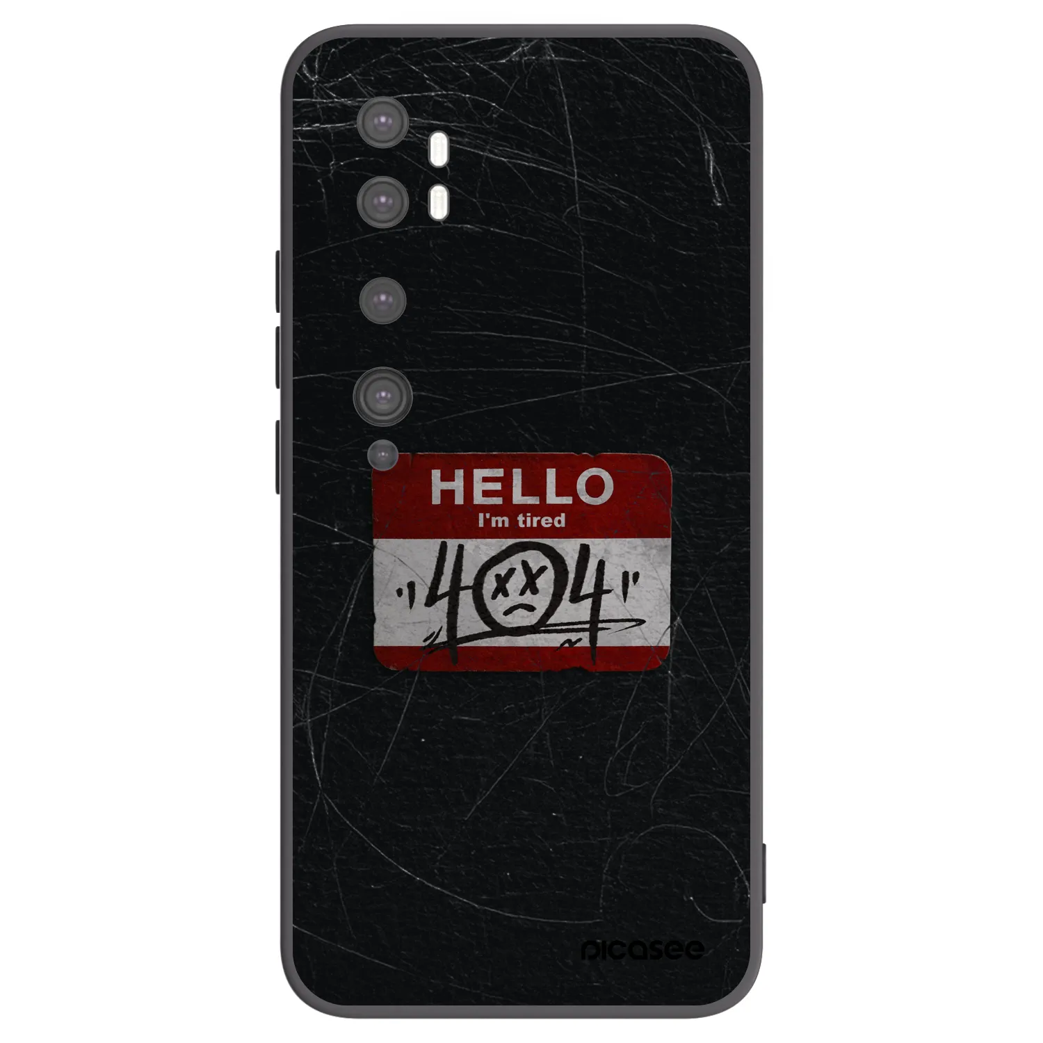 Picasee silikonowe czarne etui na Xiaomi Mi Note 10 (Pro) - HELLO 404