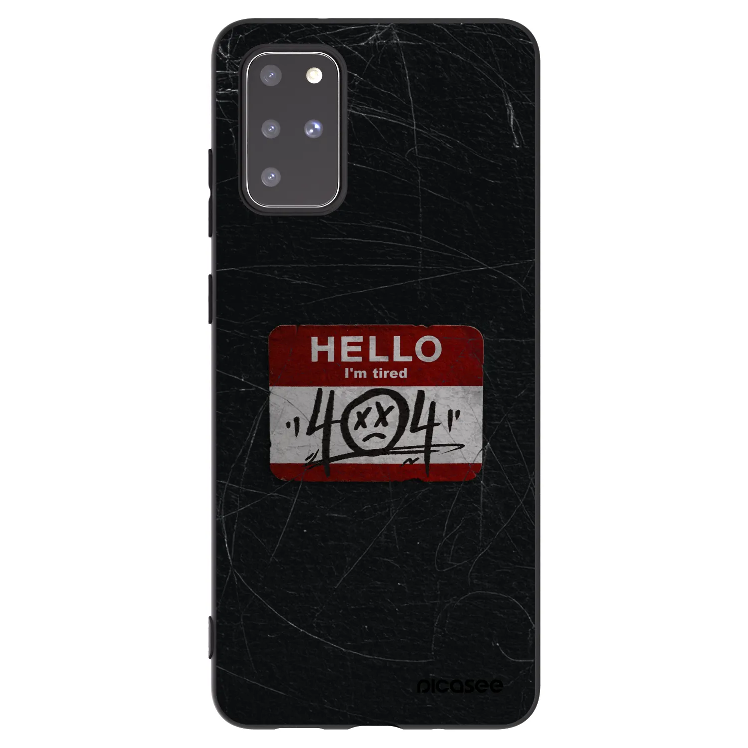 Picasee silikonowe czarne etui na Samsung Galaxy S20+ G985F - HELLO 404