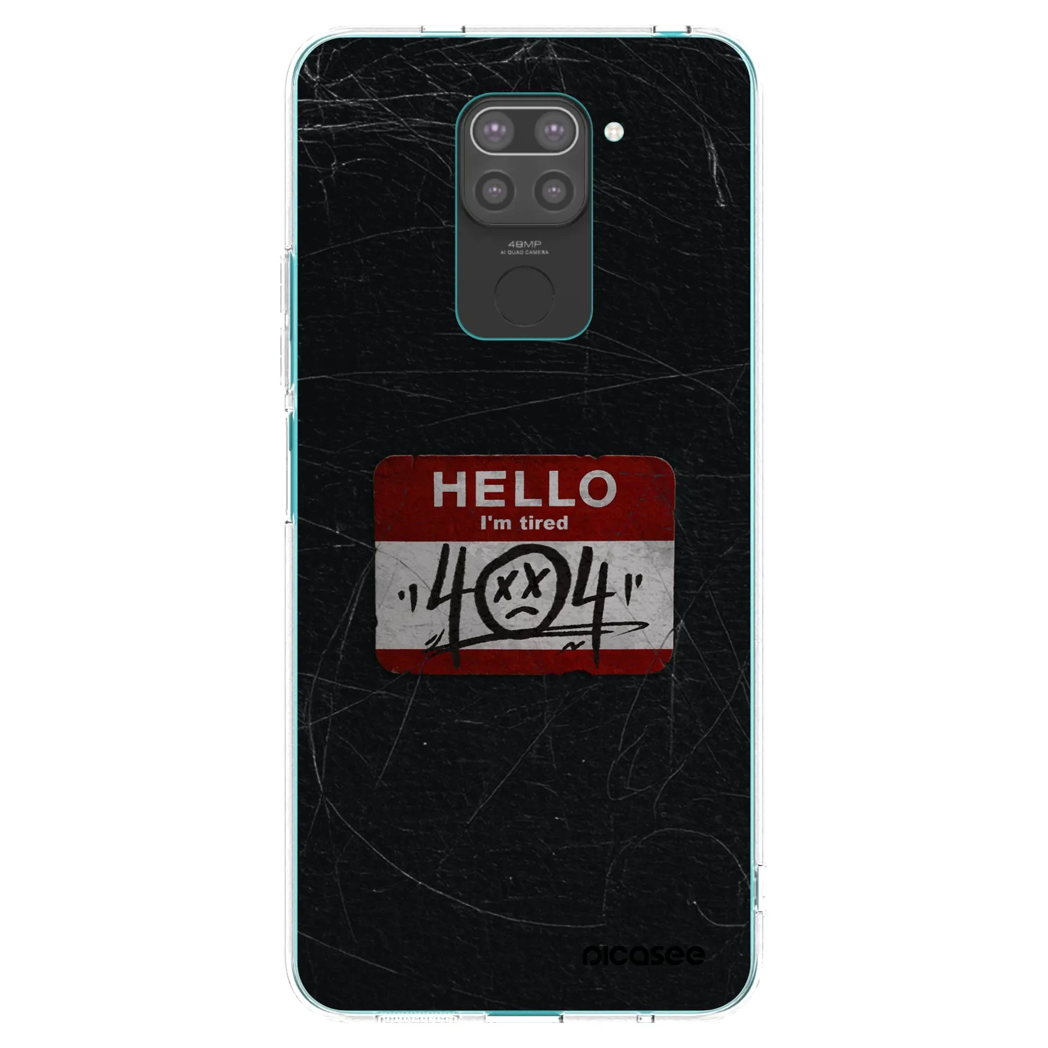 Picasee silikonowe czarne etui na Xiaomi Redmi Note 9 - HELLO 404
