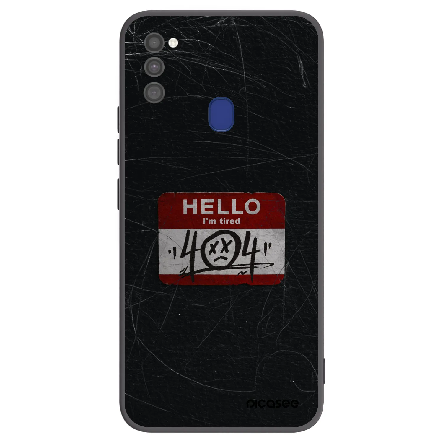 Picasee silikonowe czarne etui na Samsung Galaxy M21 M215F - HELLO 404