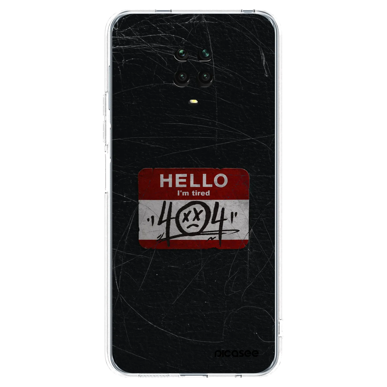 Picasee silikonowe przeźroczyste etui na Xiaomi Redmi Note 9S - HELLO 404